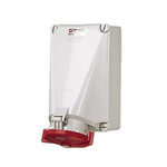 MENNEKES IP67 Red Wall Mount 4P 20 ° Industrial Power Socket, Rated At 125.0A, 400 V
