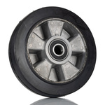RS PRO Black Rubber Abrasion Resistant, Quiet Operation Trolley Wheel, 400kg