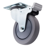 RS PRO Braked Swivel Castor Wheel, 90kg Capacity, 125mm Wheel