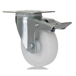 RS PRO Braked Swivel Castor Wheel, 125kg Capacity, 100mm Wheel