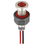 Sloan Red Indicator, Lead Wires Termination, 12 V dc, 6.2mm Mounting Hole Size, IP68
