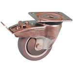 Guitel Hervieu Braked Swivel Castor Wheel, 90kg Capacity, 100mm Wheel