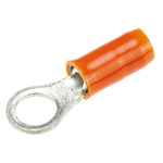 TE Connectivity, PIDG Insulated Ring Terminal, M5 Stud Size, 0.8mm² to 1.65mm² Wire Size, Orange, Red