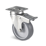 Guitel Hervieu Braked Swivel Castor Wheel, 60kg Capacity, 75mm Wheel