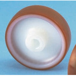 LAG Brown, White Polyurethane Hygienic, Low Rolling Resistance, Non-Marking Trolley Wheel, 160kg