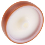 LAG Brown, White Polyurethane Hygienic, Low Rolling Resistance, Non-Marking Trolley Wheel, 230kg