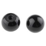 RS PRO Black Ball Clamping Knob, M6, Threaded Hole