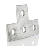 Hot Dipped Galvanised T Shape Bracket 4 Hole, 14mm Holes, 80 x 120 x 5mm