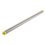 Interroll PVC Round Conveyor Roller Spring Loaded 20mm Dia. x 400mm L, 5N Load Capacity Steel, 6mm Spindle, 417mm