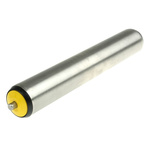 Interroll Stainless Steel Round Conveyor Roller Spring Loaded 50mm Dia. x 300mm L, 1140N Load Capacity Stainless Steel,