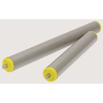 Interroll PVC Round Conveyor Roller Spring Loaded 40mm Dia. x 500mm L, Zinc Plated Steel, 8mm Spindle, 530mm Overall