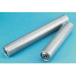 Rollezy Zinc Plated Steel Round Conveyor Roller Female 76mm Dia. x 600mm L, Steel, 20mm Spindle, 608mm Overall Length