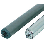 Bosch Rexroth Galvanized Steel Round Conveyor Roller 40mm Dia. x 525mm L, 500N Load Capacity, 8mm Spindle, 546mm