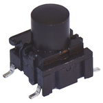 IP67 Black Cap Tactile Switch, Single Pole Single Throw (SPST) 50 mA @ 24 V dc