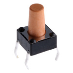 Pink Tactile Switch, Single Pole Single Throw (SPST) 50 mA @ 12 V dc 6.1mm Through Hole