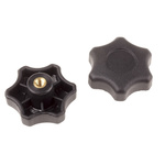 RS PRO Black Multiple Lobes Clamping Knob, M6, Threaded Hole