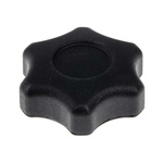 RS PRO Black Multiple Lobes Clamping Knob, M8, Threaded Hole