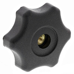 RS PRO Black Multiple Lobes Clamping Knob, M6, Threaded Through Hole