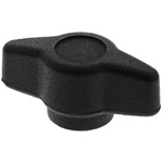 RS PRO Black Wing Clamping Knob, M5, Threaded Hole