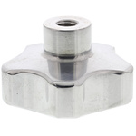 RS PRO Silver Multiple Lobes Clamping Knob, M8, Threaded Through Hole