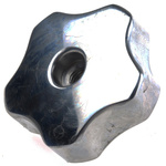 RS PRO Silver Multiple Lobes Clamping Knob, M6, Threaded Through Hole
