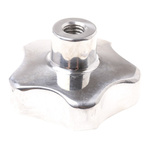 RS PRO Silver Multiple Lobes Clamping Knob, M10, Threaded Hole