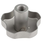 RS PRO Silver Multiple Lobes Clamping Knob, M12, Threaded Hole