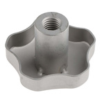 RS PRO Silver Multiple Lobes Clamping Knob, M10, Threaded Hole