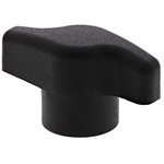 RS PRO Black Wing Clamping Knob, M8, Threaded Hole