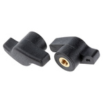RS PRO Black Wing Clamping Knob, M5, Threaded Hole