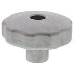 RS PRO Silver Multiple Lobes Clamping Knob, M12, Threaded Through Hole