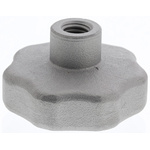 RS PRO Silver Multiple Lobes Clamping Knob, M8, Threaded Through Hole