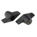 RS PRO Black Wing Clamping Knob, M6, Threaded Hole