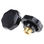 RS PRO Black Multiple Lobes Clamping Knob, M8, Threaded Hole