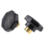 RS PRO Black Multiple Lobes Clamping Knob, M10, Threaded Hole