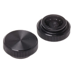 RS PRO Black Knurled Clamping Knob, M5, Unthreaded Hole