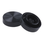 RS PRO Black Knurled Clamping Knob, M8, Unthreaded Hole