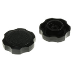 RS PRO Black Multiple Lobes Clamping Knob, M10, Unthreaded Hole