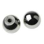 RS PRO Silver Ball Clamping Knob, M6, Threaded Hole