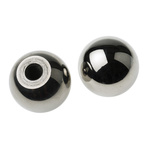 RS PRO Silver Stainless Steel Ball Clamping Knob, Push In