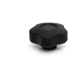 RS PRO Black Multiple Lobes Clamping Knob, M6, Threaded Through Hole