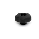 RS PRO Black Multiple Lobes Clamping Knob, M5, Threaded Through Hole