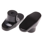 RS PRO Black 1-Arm Clamping Knob, M6, Threaded Hole