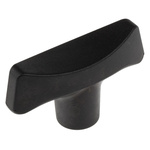 RS PRO Black 2-Arm Clamping Knob, M8, Threaded Hole