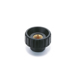 Elesa 6336 Black Polyamide Based Technopolymer Round Knob, M5, Threaded Through Hole