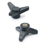 Elesa 65676 Black Glass Fibre Reinforced Polyamide Knob, M12, Threaded Hole