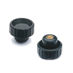 Elesa 6621 Black Polyamide Based Technopolymer Round Knob, M6, Blind Hole