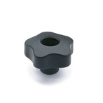 Elesa 69746 Black Polypropylene Based Technopolymer Knob, M6, Threaded Through Hole