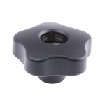 Elesa 70017 Black Multiple Lobes Clamping Knob, M10, Threaded Through Hole