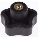 Elesa 69843 Black Multiple Lobes Clamping Knob, M5, Threaded Hole